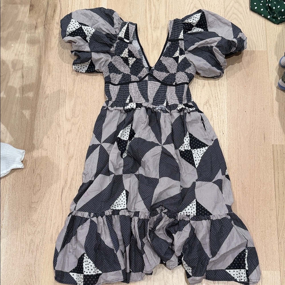 Bohme Black and White Geometric Maxi Dress